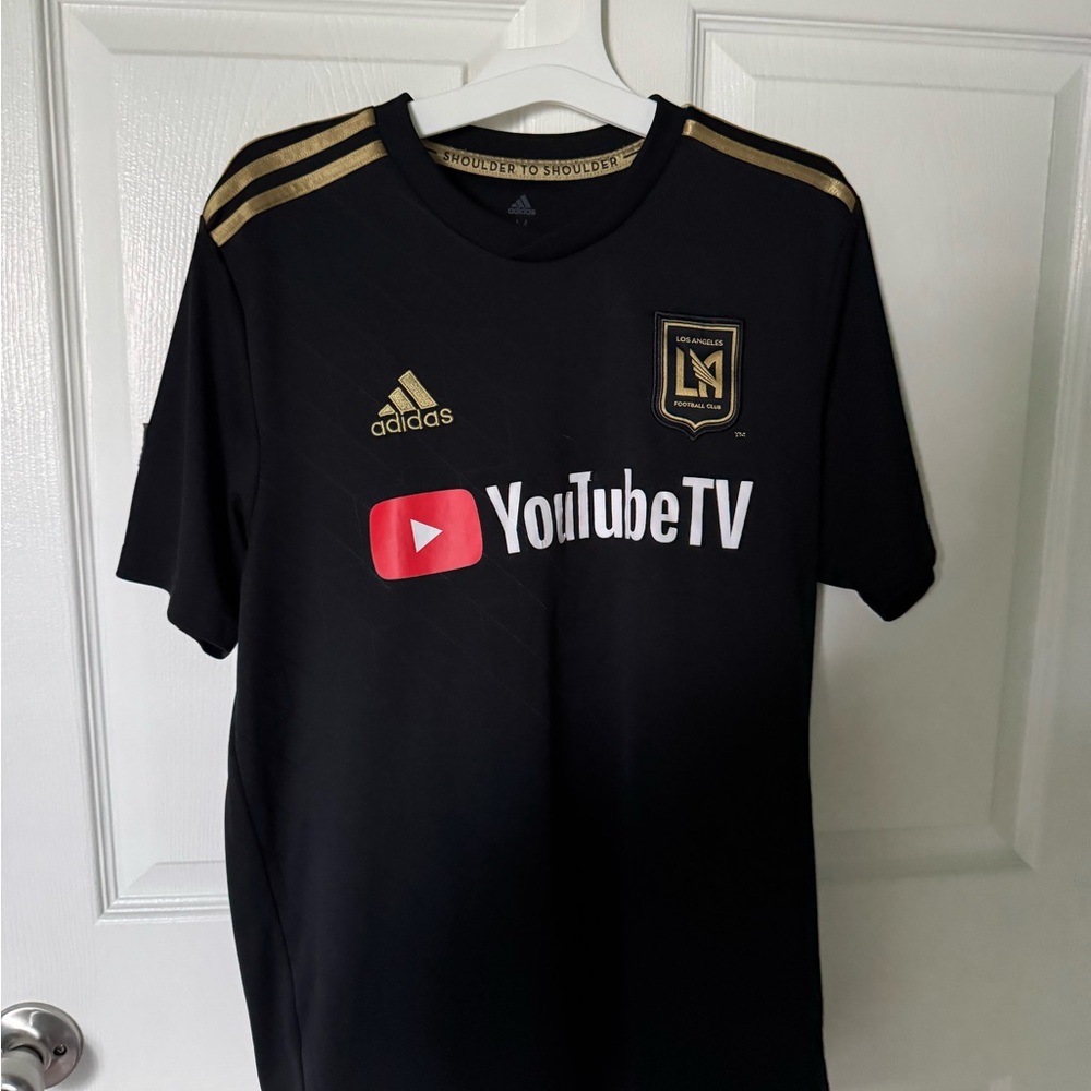 adidas Black Soccer Jersey with Gold Accents